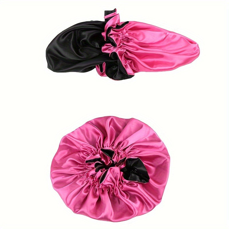 1pc Reversible Double Layer Satin Bonnet for Curly Hair, Soft and Comfortable Night Sleeping Cap for Women with Large Size